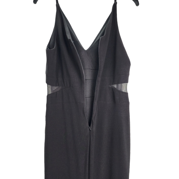 Xscape Sleeveless Mesh Cutout Maxi Dress Evening Gown  Black 12 - Picture 7 of 11